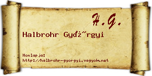 Halbrohr Györgyi névjegykártya